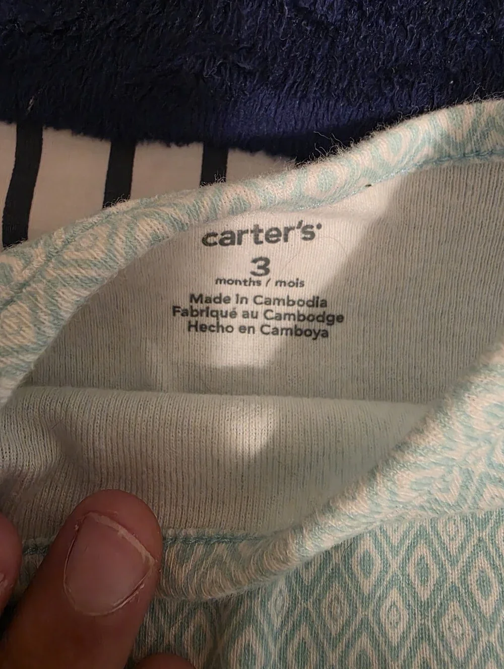 Carter's Mint Diamond-Print Infant One-Piece Bodysuit with Pom Trim